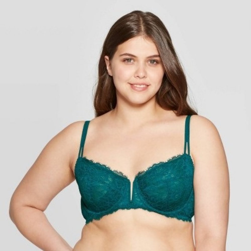 Women's Unlined Balconette Bra Auden English Teal